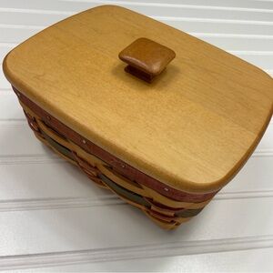 Longaberger 1996 Father’s Day Address Basket with wooden lid Vintage